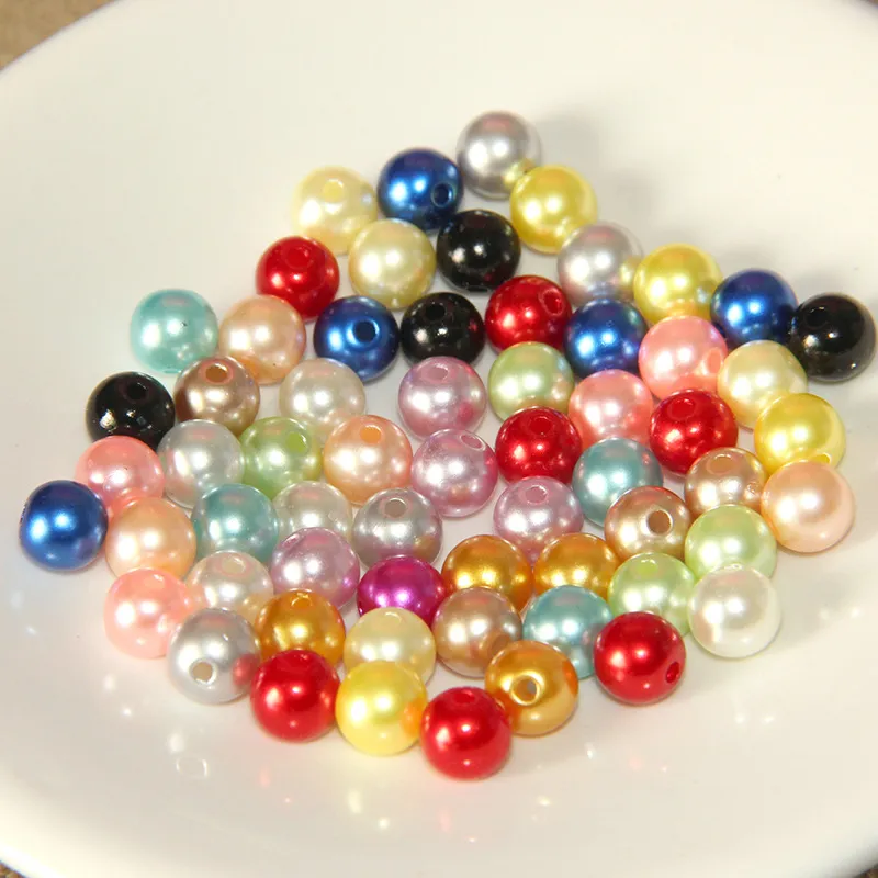 Glass Loose Pearls 6mm 8mm 10mm Glossy Craft Beads Spacers DIY