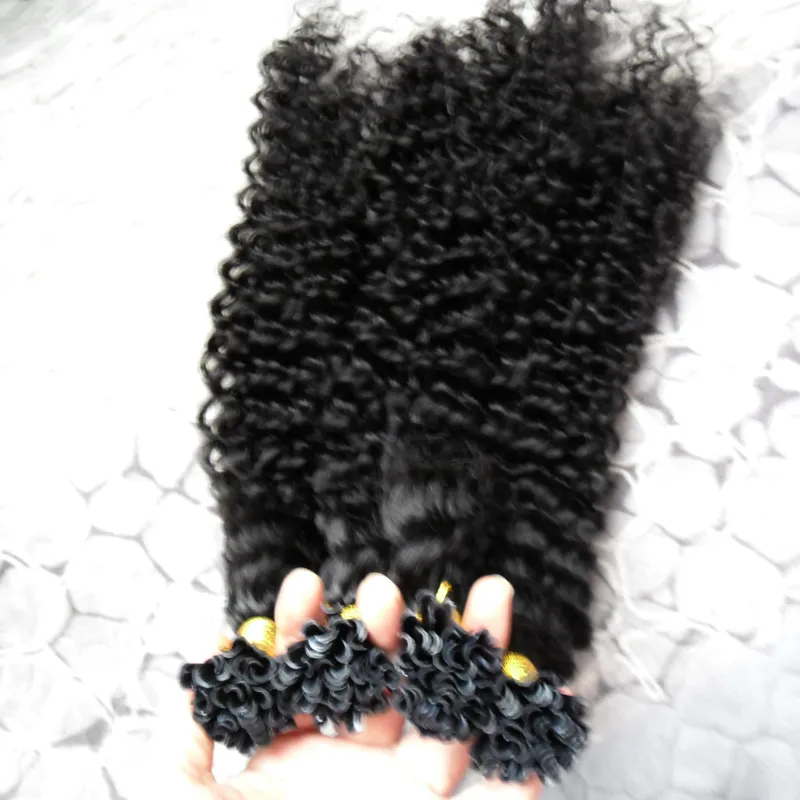 Mongolian kinky curly hair 200g الكيراتين البشري الانصهار الشعر نصيحة u tip 100 remy extensions Human Hairs 4158719
