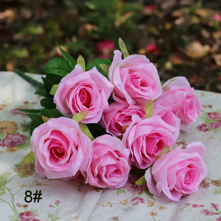 Shein Artificial Flowers 15 Head Small Rose Bunch Bush Shein Artificial  Flowers Bouquet Fake Silk Craft Preserved Rose Dozen Roses Silk Roses From  Happylives, $3.15