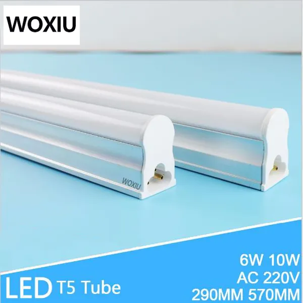 Woxiu T5 LED TUBE STENT LIGHT Integrated Lamphållare Fluorescerande ljusförpackning 2FT 570mm Energibesparande lampa AC110-265V 8W 6000K