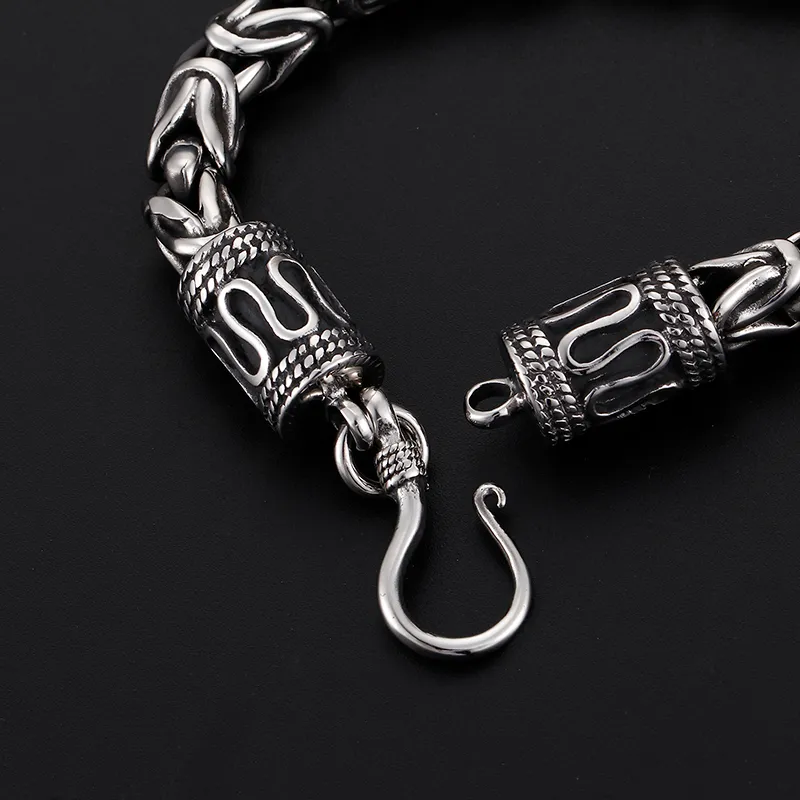 63g Vintage 316L Stainless Steel Solid Heavy knot chain Bracelet 8mm 9 inch Fahsion Gifts for Mens2081892