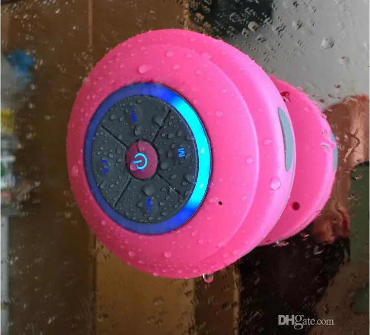 Yeni Taşınabilir Colorfull LED Su Geçirmez Kablosuz Bluetooth Hoparlör Duş Araba Handsfree Çağrı Mini Emme Telefon hoparlörler Almak