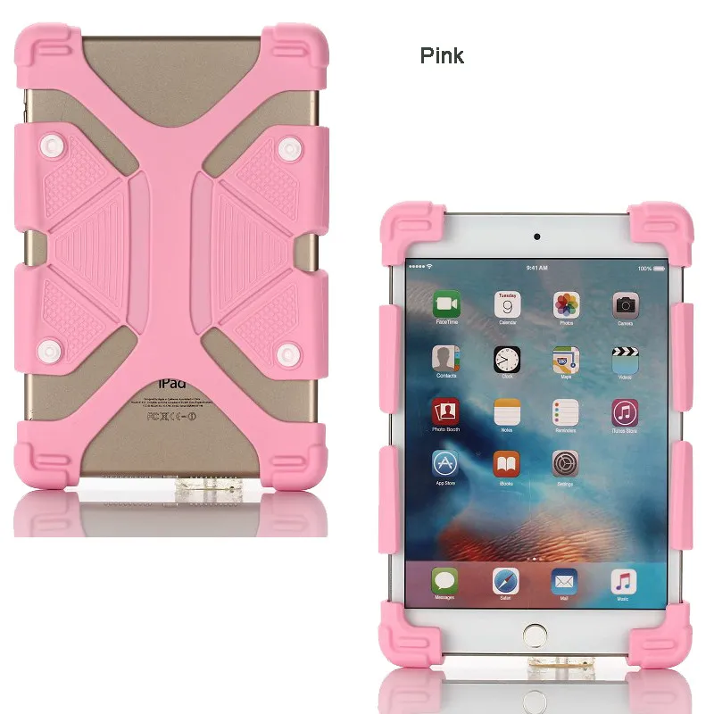 Universal Soft Silicone Tablet Phone Case Heavy Duty Shock Proof Protective Stand Cover för iPad Mini 7 8 9 12 tum Tablet Väska