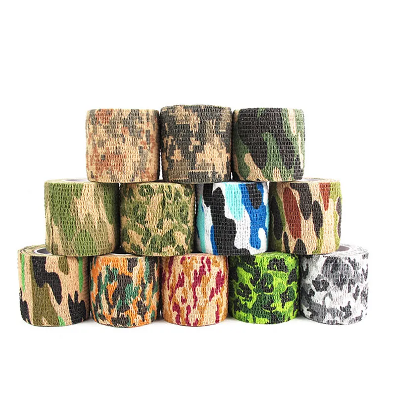 Utomhuskamouflage bandutrustning airsoft paintball jakt skytte muti färger camo stealth tejp nr16-201