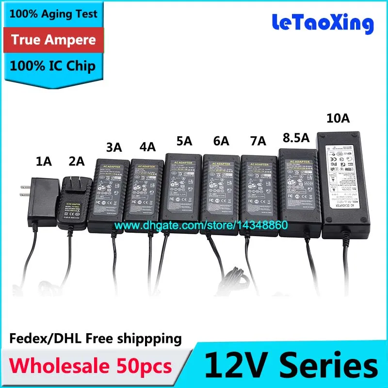 DHgate.com:50-Pack Universal AC/DC Switching Power Supply Adapters, 12V ...