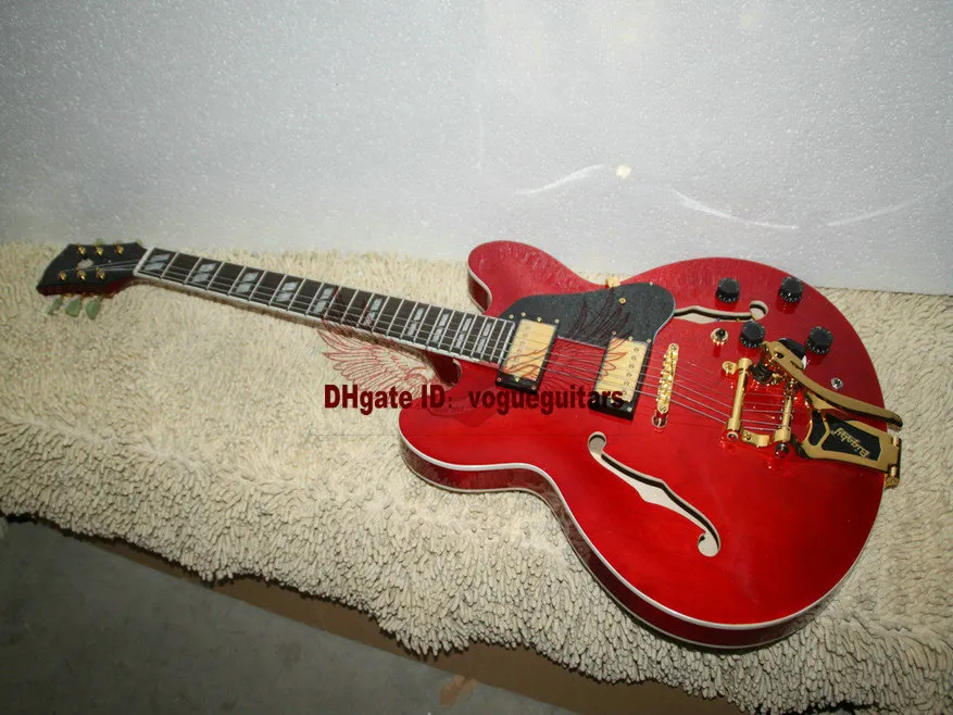 Novo Red Classic Electric Guitar 335 Jazz Guitar Oem Guitar Chinese High Quality