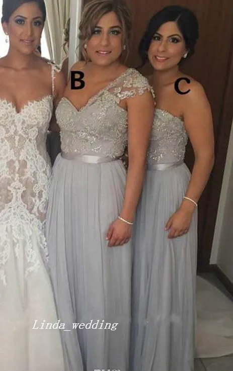 Silver Grey Bridesmaid Dress