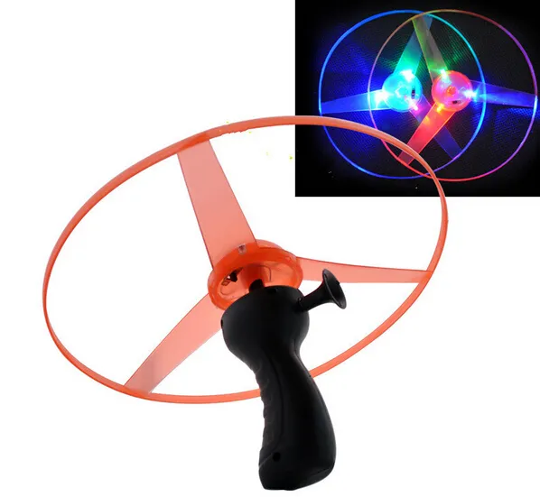 Flash PULL Luminous Flying Saucer 25cm Led Light UFO Children Flying Toys 65g lot 1997813