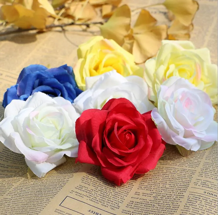 Silk flowers wholesale rose heads artificial flowers 4 inch diameter fake flowers head high quality flowers free shipping WR006