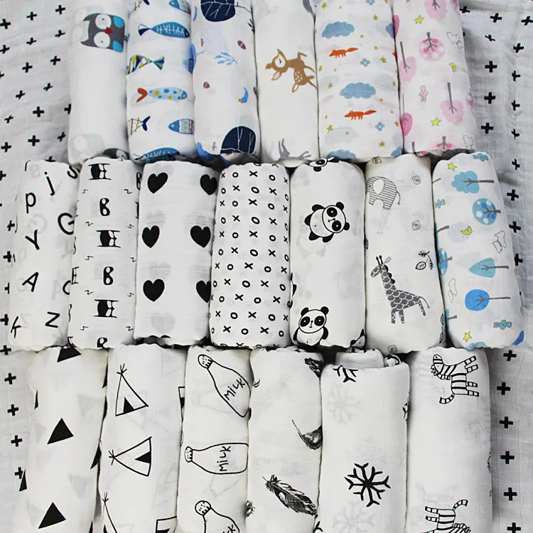 Ins 2 camada Crianças Cobertores de Inverno Quente Cobertores de algodão infantil Swaddling flor geometria impressão folha de cama do bebê Saco de Dormir 25 estilos C2913