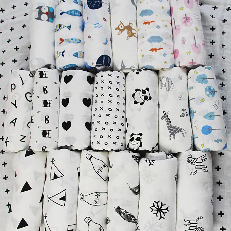 Ins 2 Layer Kids Dekens Winter Warm Katoen Dekens Zuigeling Swaddling Bloem Geometry Print Babybed Slaapzak 25 Stijlen C2913