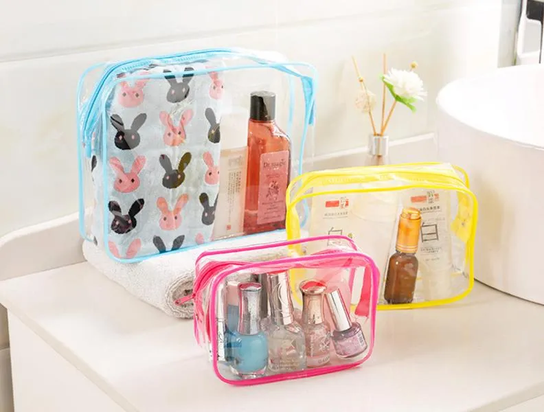 PVC Clear Women Makeup Cosmetic Bag Waterproof Transparent Make Up Organizer Storage Wash Travel Toiletry Accessories Supplies