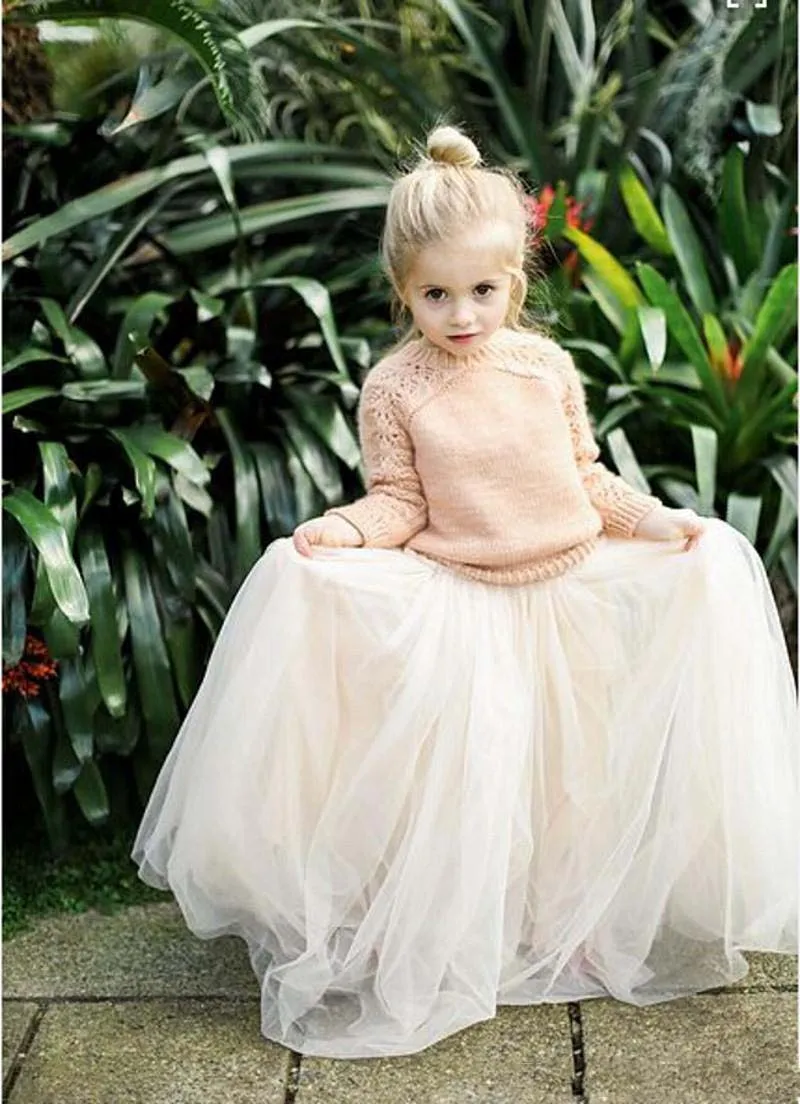 2016 Adorável Bebê Meninas Tulle Saias Princesa Branca Tutu vestido de Baile Flor Menina Vestidos de Festa Para Saia de Casamento Crianças Baratos Saias Longas