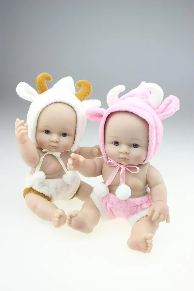 8 inches Collectible Twins Reborn Baby Doll Full Silicone Vinyl Babies Dolls som ser riktigt barn födelsedagsresa