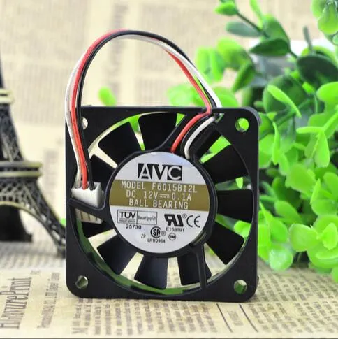 AVC 12V 0.1A F6015B12L 6cm 60 * 60 * 15mm 3 Wire Chassis CPU Speed ​​Dual Ball Silent Fan