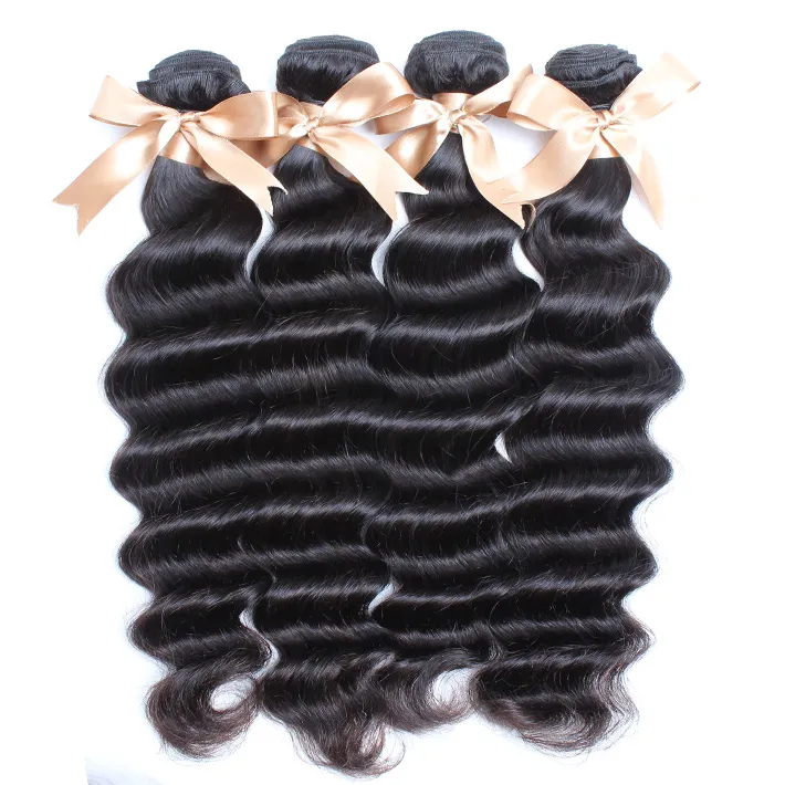 4pcs / lot cheveux indiens pas cher prix remy faisceaux de cheveux naturel noir lâche vague profonde indien tissages de cheveux humains dhgate greatremy vendre