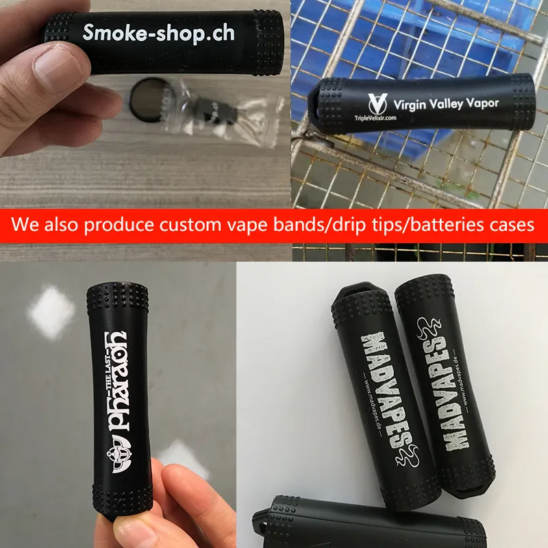 Custom silicone batteries cases printing logo silicone sleeve for 18650 batteries