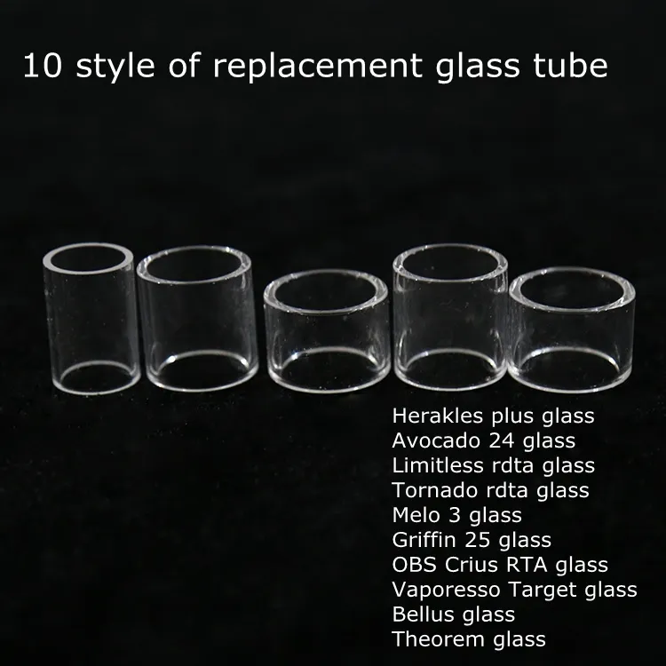 The Troll Avocado 24 Limitless RDTA Tornado Melo 3 Griffin 25 OBS Crius RTA Target Bellus Theorem Tubo de vidrio transparente de repuesto