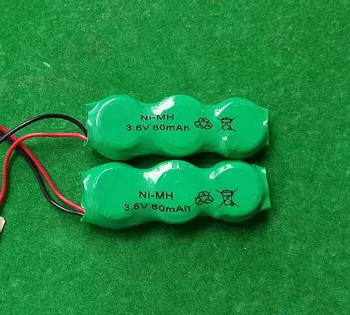 Wholesale Super 80mAh 3.6V NiMH rechargeable button cell battery pack 80YH with Wire