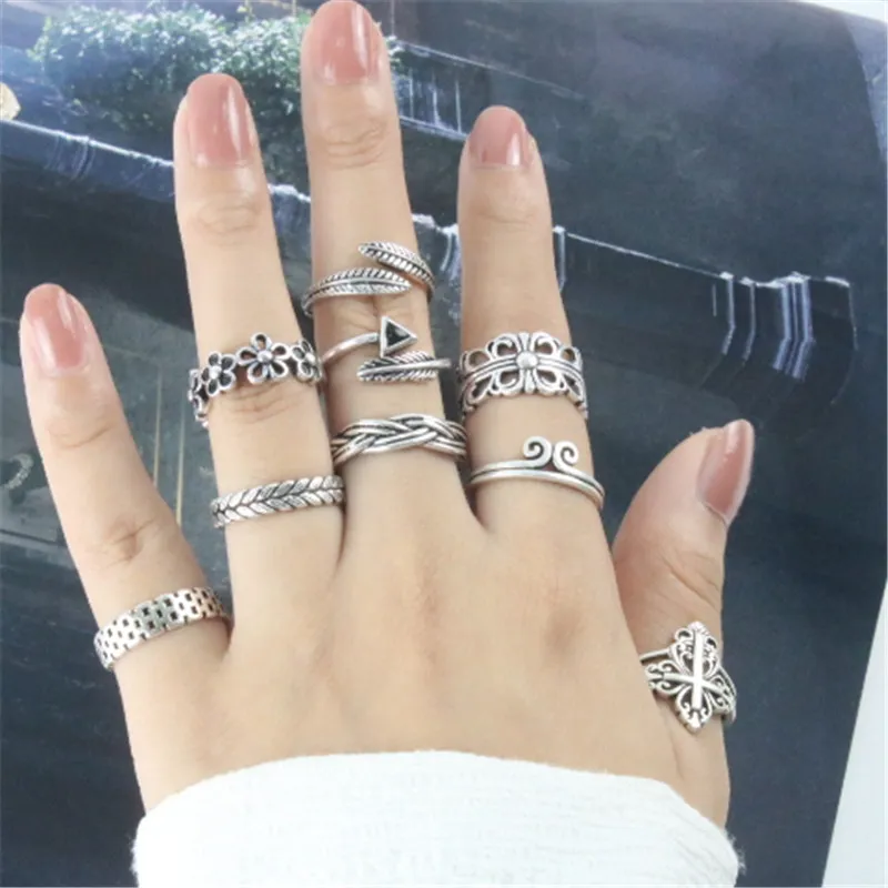 Vintage 925 Silver ring for woman South American Unisex Designer Rings Snake Cross Feather Flower Heart Star Butterfly Mens Gold Ring Party Jewelry Girlfriend Gift