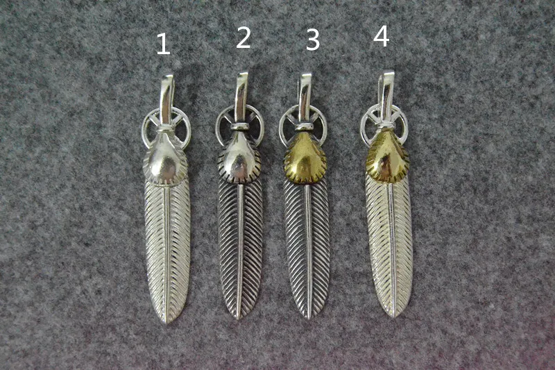 Hochwertiges Feststoff 925 Sterling Silber New Japan Takahashi Halskette Anhänger Gold Goros Indian Fashion Eagle Feather Charme Anhänger Schmuck für Männer Frauen Paare