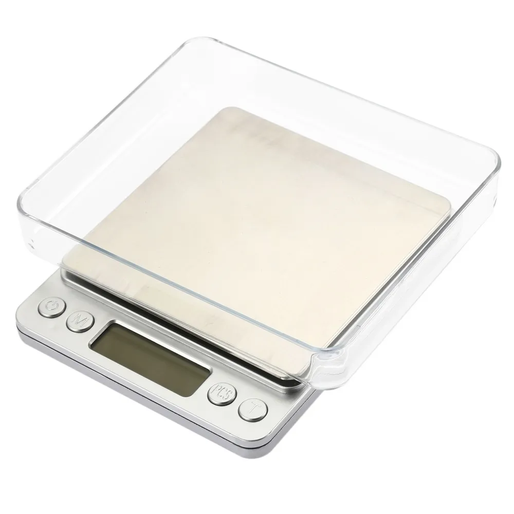 2000g/0.1g Digital Scale Kitchen Cooking Measure Tools Stainless Steel Electronic Weight LCD Electronic Bench Weight Scale