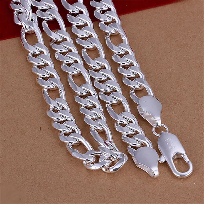 Heavy 105g 10MM Men's horsewhip necklace sterling silver plate necklace STSN013 brand new fashion 925 silver Chains necklace 1938