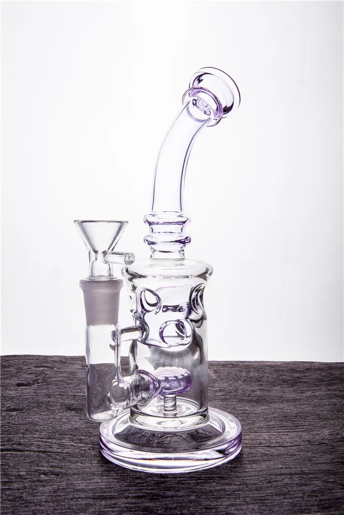 Handmade hookahs Purple Fab Egg Glass Bong Heady Bubbler Faberge Egg Water Pipe Small Bent Neck Recycler Oil Rig Dabs