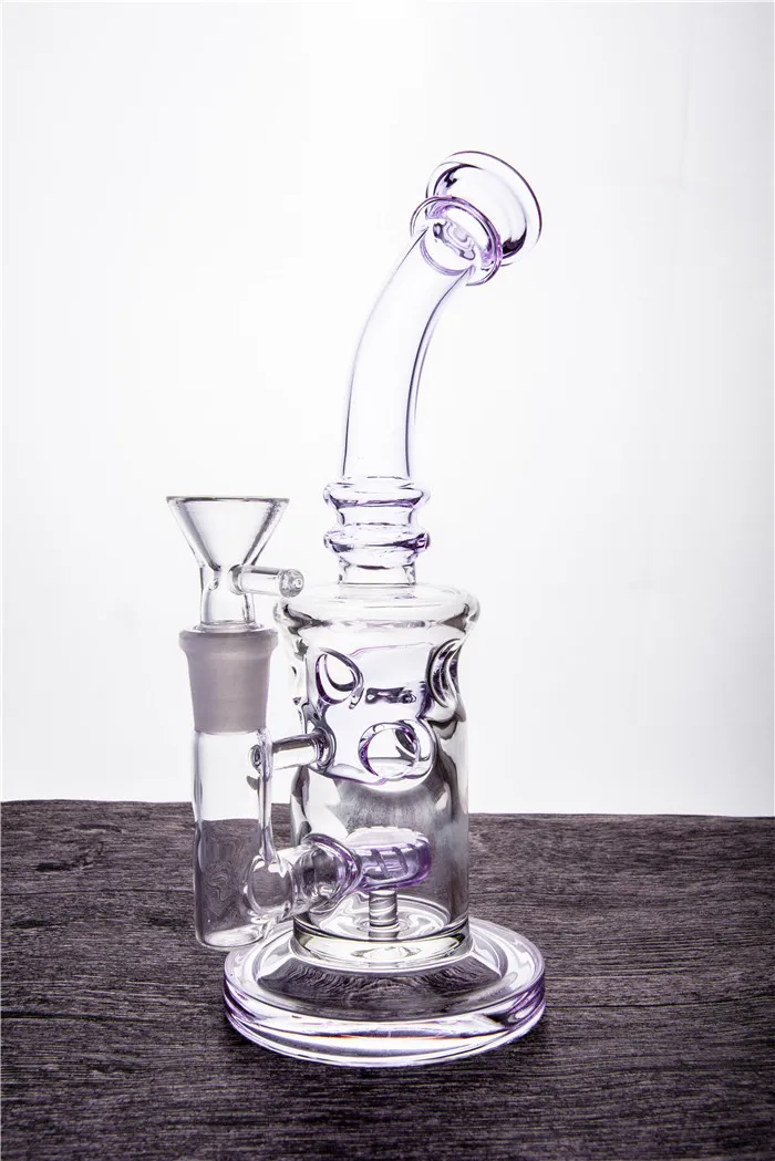 Handgefertigte Wasserpfeifen Lila Fab Egg Glasbong Heady Bubbler Faberge Egg Wasserpfeife Kleine Bent Neck Recycler Oil Rig Dabs