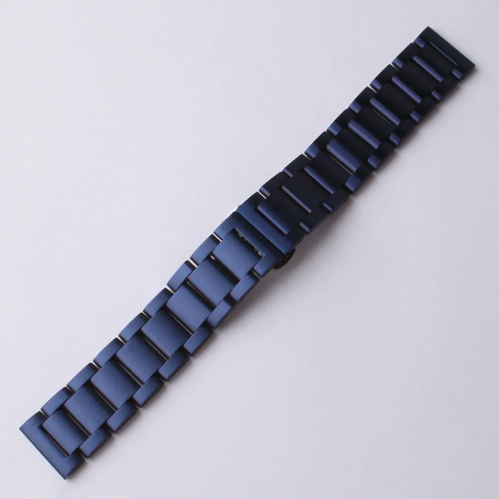 Ny 2017 Ankomst 20mm 22mm Watchband Rem Armband Dark Blue Matte Stainless Steel Metal Watch Band Belt för Gear S2 S3 S4 Men WO9674158
