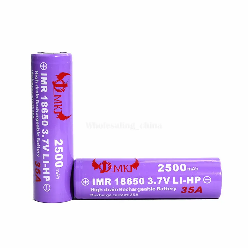 100% Original JMKJ 2500 mah 35A Saída de Alta Dreno Baterias Flat Top 3.7 V Bateria Roxa VS HG2 18650 caso livre da bateria