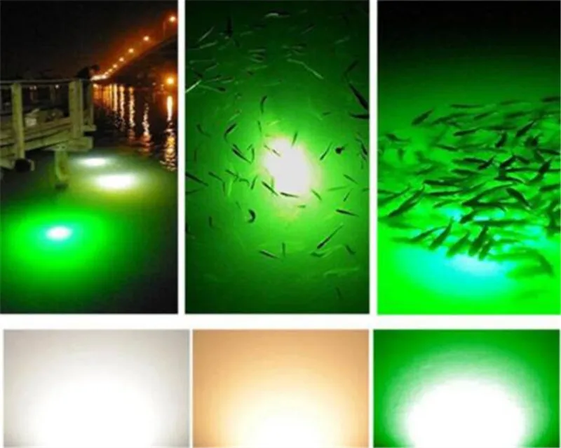 Underwater Fishing LED Light 15W Green - IP68 Waterproof Fish Attractor Light For Night Fishing & Luring