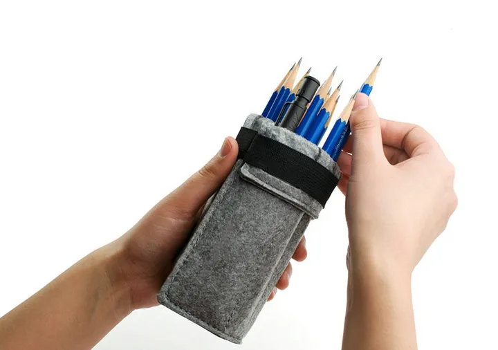 rouleau feutre sacs à crayons mode étudiant multifonctionnel sacs de papeterie sac à stylo grande capacité drop shippi peut être personnalisé