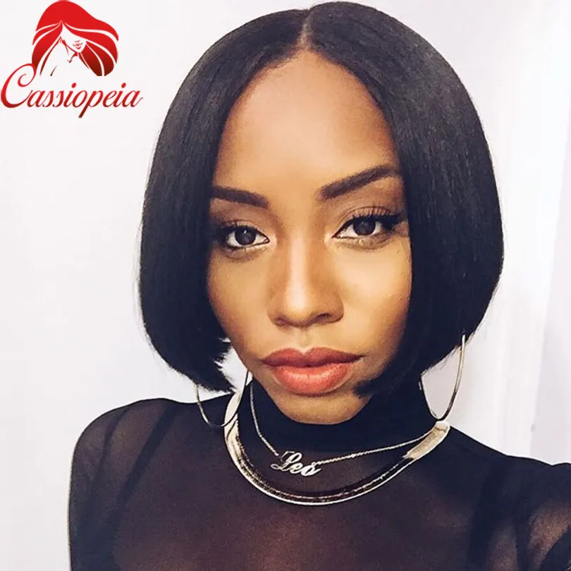 Extra kort Bob Cut Lace Front Pärlor till salu Partihandel Pris Brasilianska Bob Human Hair Full Lace Paryk för Black Women Barge Stock