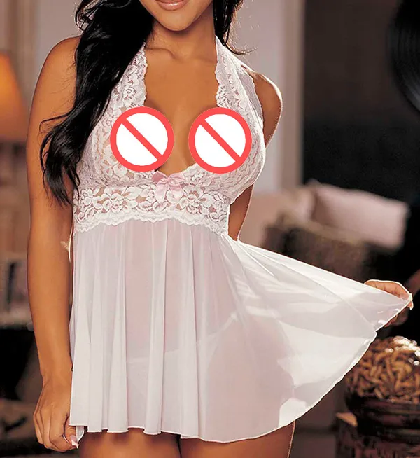 Дамы сексуальные пижамы прозрачный чистой пряжи сексуальное нижнее белье юбка сна сексуальные стринги установить большой размер для женщин Женское белье