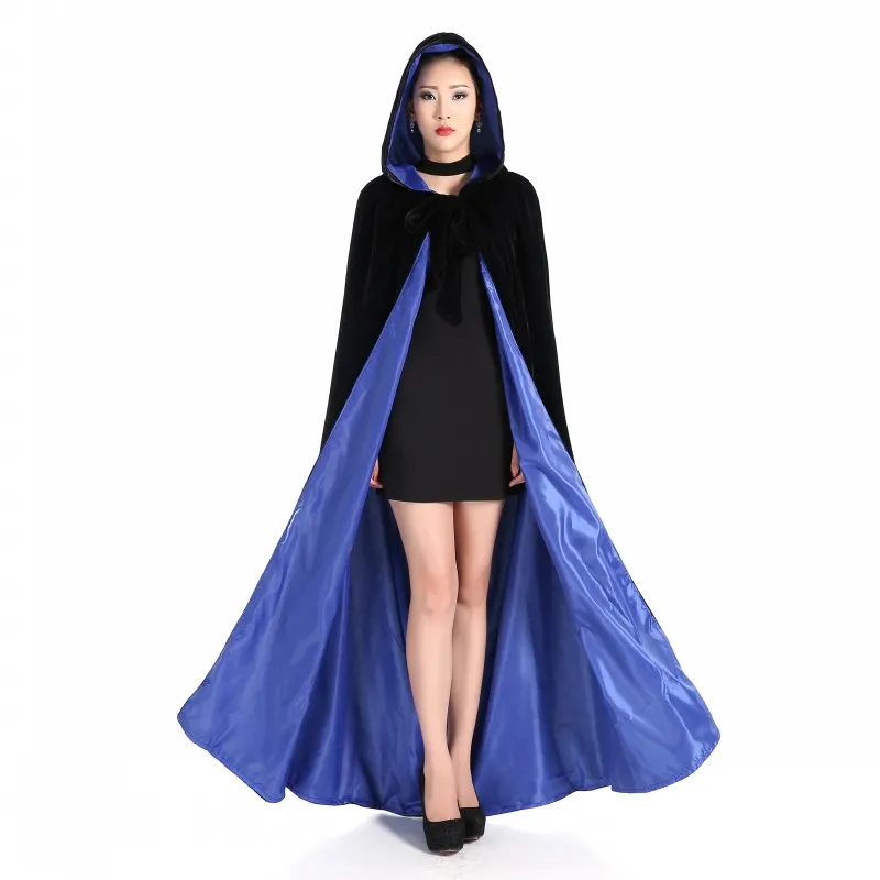 Cheap Long Fur Hooded Cloaks Winter Wedding Capes Wicca Robe Warm Hallowmas Christmas Black Events Accessories61168921230329