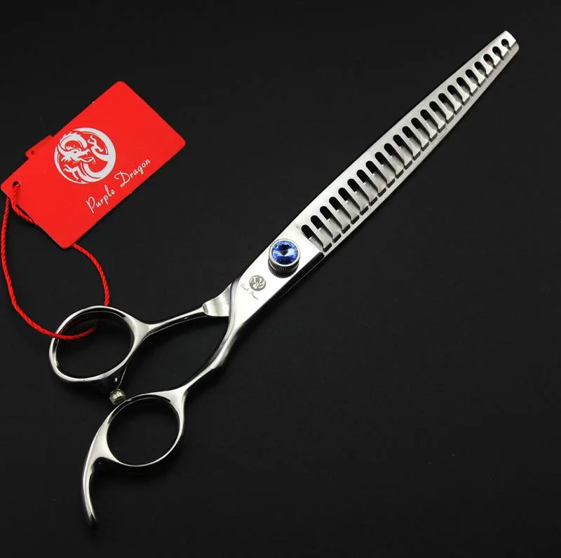 소매 패키지 Purple Dragon Set 80QUOT Professional Hair Scissors 헤어 절단 가위 가위 COMB4186922