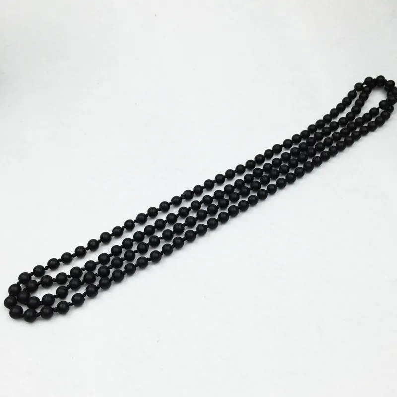 ST0312 Black Necklace Long Size Matte Black Onyx Necklace Making 60 inches Knotted Necklace for women mala Jewelry