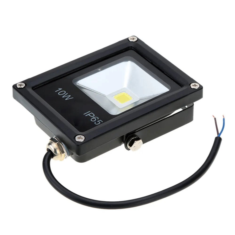 Luz de inundación LED ultrafina 10W Cubierta negra AC85-265V Impermeable IP65 Reflector Proyector Iluminación exterior Envío gratis