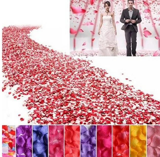100 väska / parti 20 färger silke rosenblad lämnar konstgjorda blommor kronblad bröllop dekoration fest dekor festival bord dekorativa G1213
