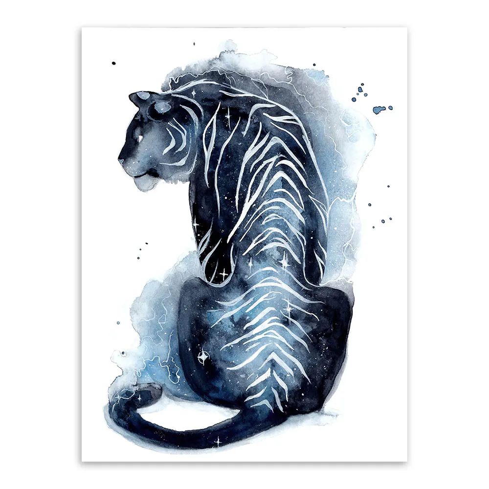 Aquarelle Animaux Sauvages Tigre Ours Renard Toile Grande Impression Affiche Mur Art Photo Moderne Salon Décor À La Maison Peintures No Frame4514323