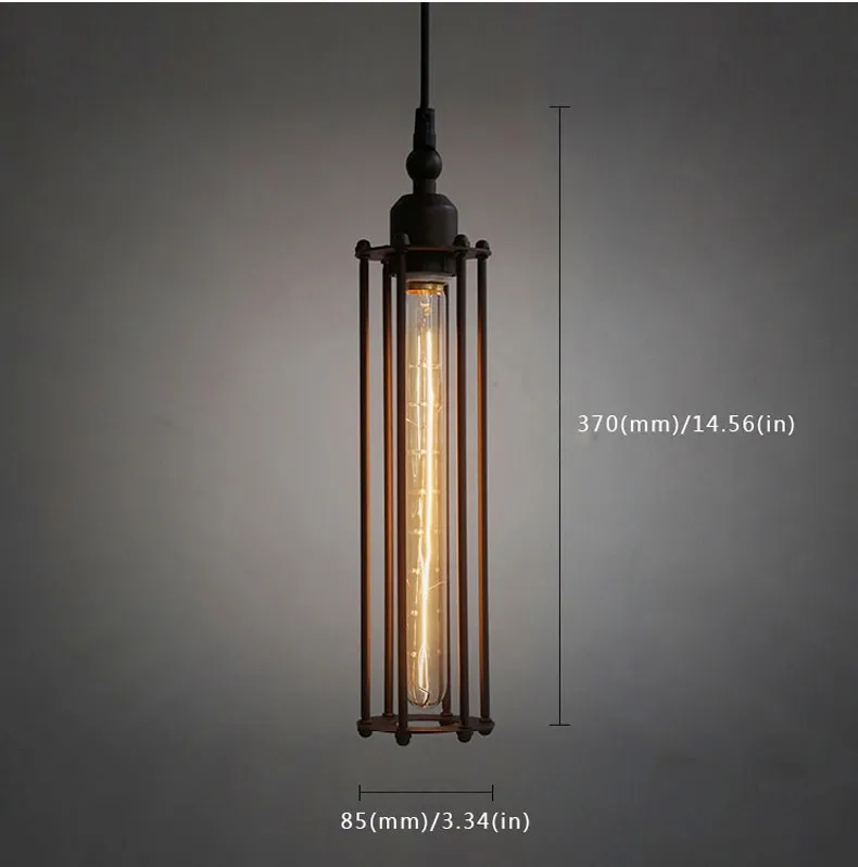 Amerikanskt landstil Hängsmycke Ljus Retro Loft Strykburar Hängsmycke Lampa Heminredning Edison Vintage Hängande Lampa Europas belysning