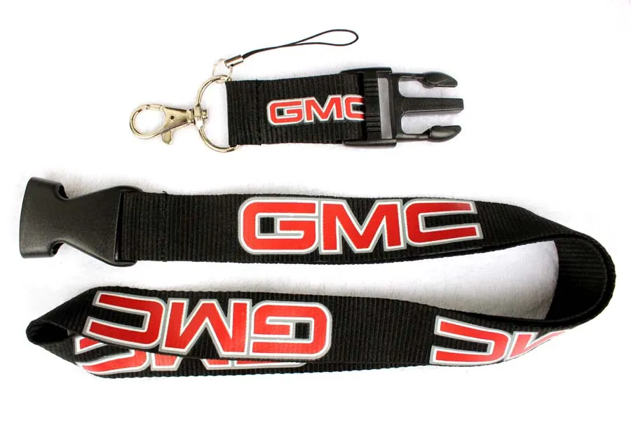 Envío gratis - Hot GMC Estilo Mix Moda Logo Popular cordón Cordón Llaveros Correa para el cuello al por mayor