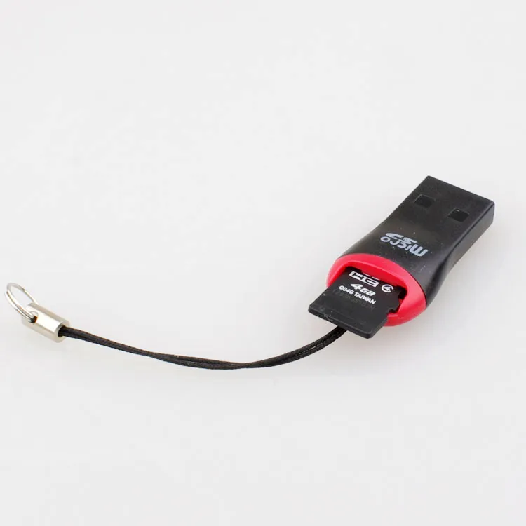 Lätt att bära Mini USB-kortläsare WHISTLE USB 2.0 T-Flash Micro SD-kortläsare Minneskortläsare TF-adapter