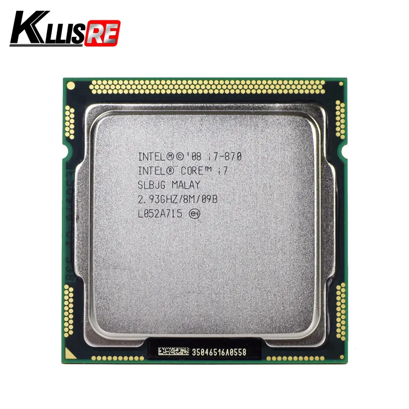 Orijinal Intel Core i7 870 İşlemci Dört Çekirdekli 2.93GHz 95W LGA 1156 8 M Önbellek Masaüstü CPU