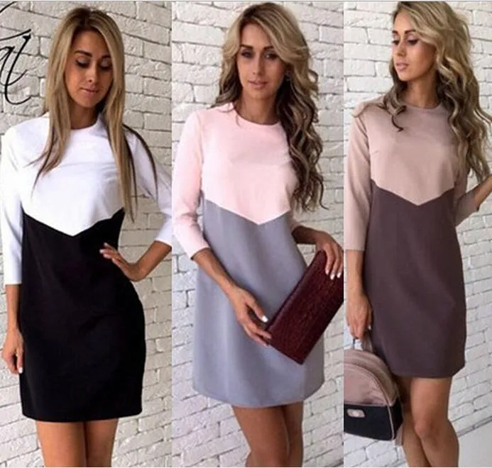 Winter Casual Dress for Women Knee-Length Polyester Half Sleeve A-Line  Bodycon Dress