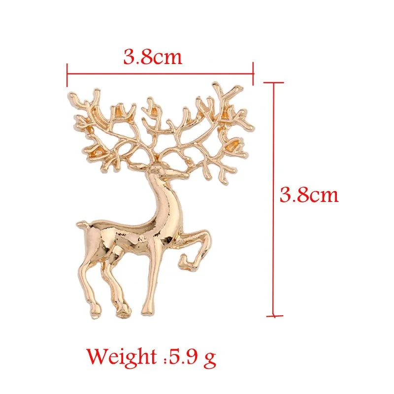 Classic Trendy Elk Brosch Metal Sika Deer Buckle Broscher för Kvinnor Smycken Tillbehör Xmas Julklappar Partihandel 12 st