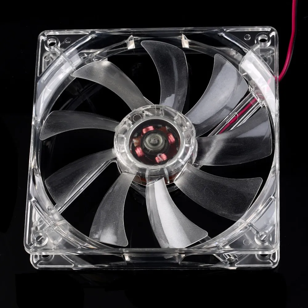 12025 12cm Hele Brushless PC Computer Clear Case Quad 4 Blue/Red/Colorful LED Light 9-Blade CPU Cooling Fan 12V grossist