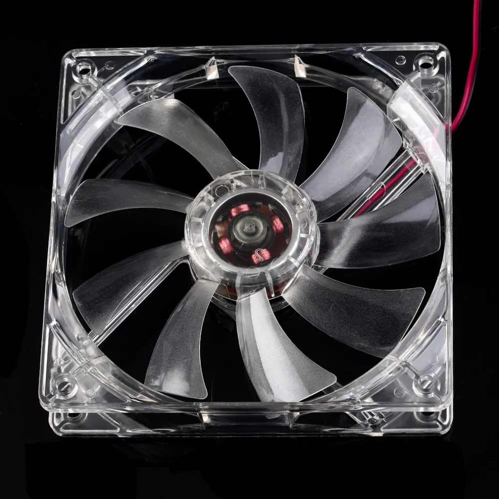 DHgate.com:12cm HELE Brushless PC Computer Clear Case Quad 4 Blue/Red ...