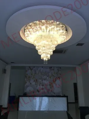 BE31 Factory Customized Round Hotel Lobby K9 Crystal Chandeliers Large Hotel Project Lights Department Villas Exhibition Hall Pendant Lamps